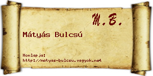 Mátyás Bulcsú névjegykártya